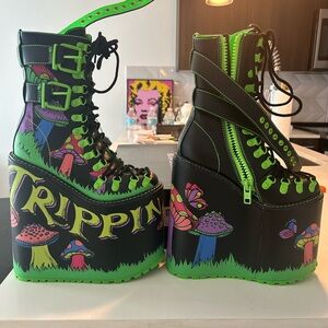 dolls kill platform Trippin ‘Mushroom platform shoes size 36